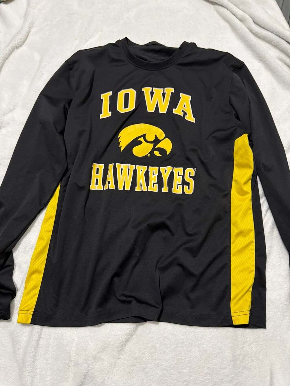 Iowa Hawkeyes Long Sleeve Athletic Shirt Black Yellow
